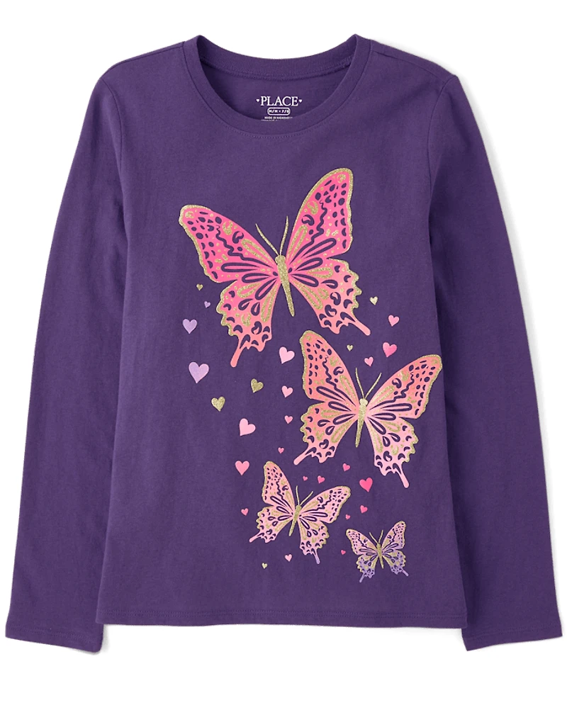 Girls Butterflies Graphic Tee