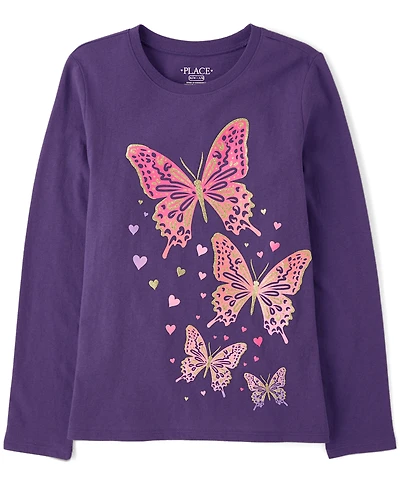 Girls Butterflies Graphic Tee