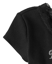 Girls Hello Kitty® Embellished Ribbed Baby Tee