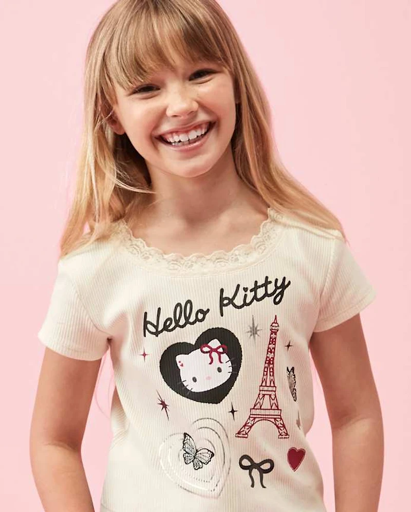Girls Hello Kitty® Embellished Ribbed Baby Tee