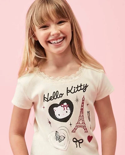 Girls Hello Kitty® Embellished Ribbed Baby Tee