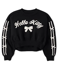 Girls Hello Kitty® Embroidered Bow Premium Fleece Sweatshirt