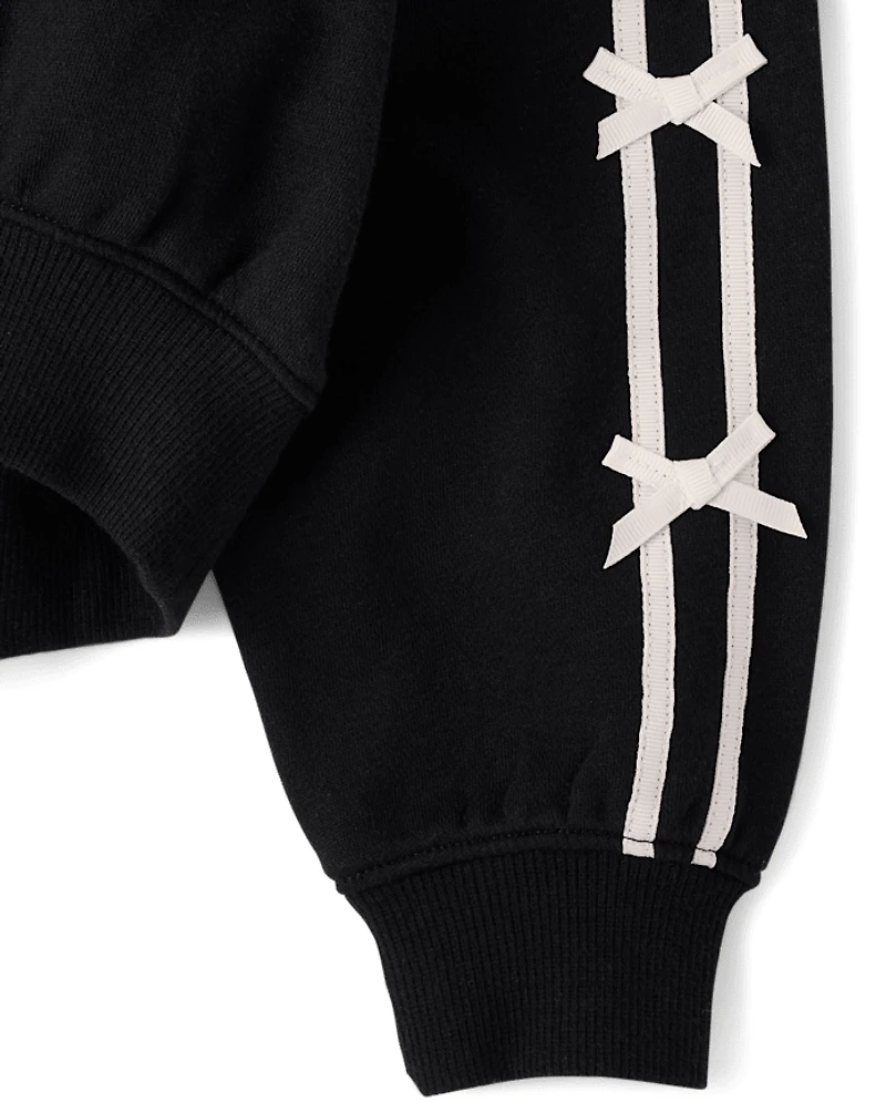 Girls Hello Kitty® Embroidered Bow Premium Fleece Sweatshirt