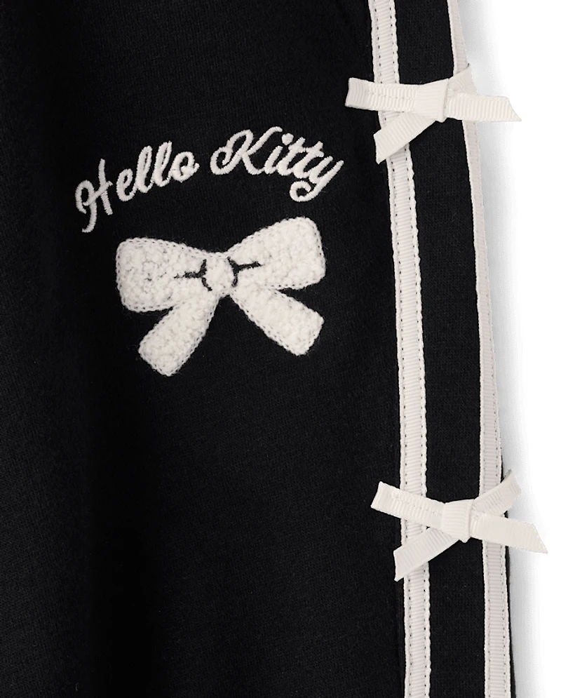 Girls Hello Kitty® Side Stripe Bow Premium Fleece Jogger Pants