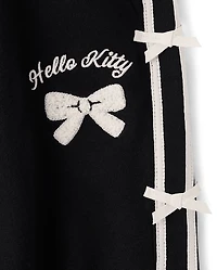 Girls Hello Kitty® Side Stripe Bow Premium Fleece Jogger Pants
