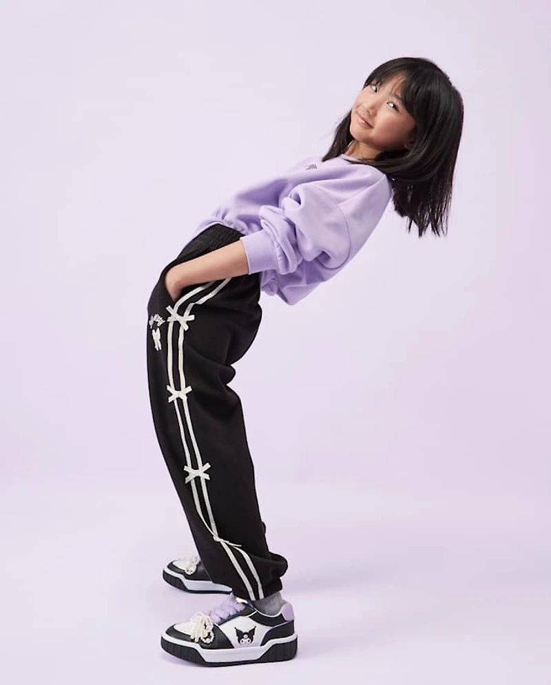Girls Hello Kitty® Side Stripe Bow Premium Fleece Jogger Pants