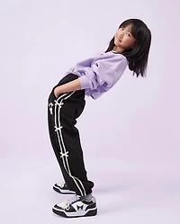 Girls Hello Kitty® Side Stripe Bow Premium Fleece Jogger Pants