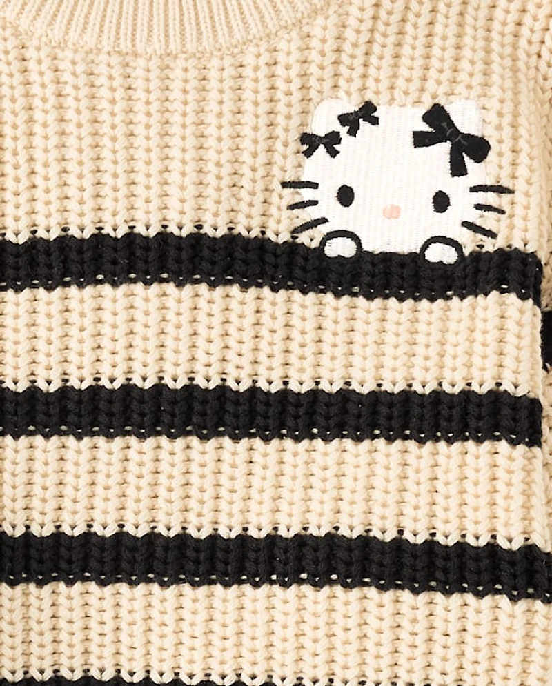 Girls Hello Kitty® Embroidered Striped Sweater