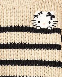 Girls Hello Kitty® Embroidered Striped Sweater