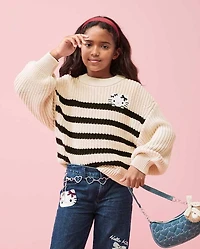Girls Hello Kitty® Embroidered Striped Sweater