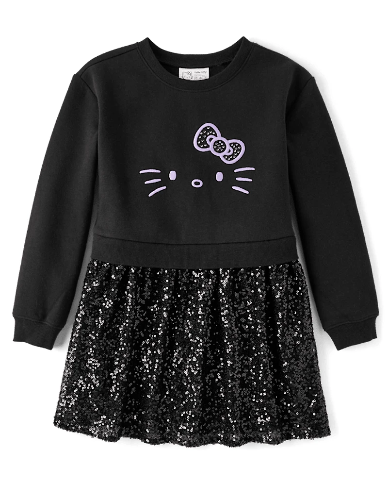 Girls Hello Kitty® Sequin Sweatshirt Dress