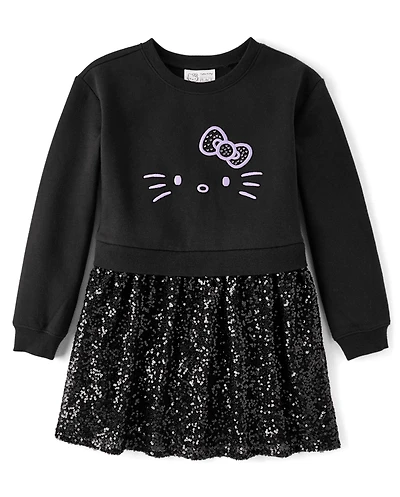 Girls Hello Kitty® Sequin Sweatshirt Dress