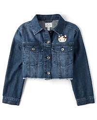 Girls Hello Kitty® Embroidered Denim Jacket