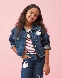 Girls Hello Kitty® Embroidered Denim Jacket