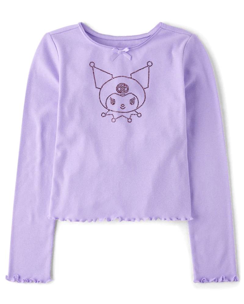 Girls Kuromi™ Rhinestone Ribbed Baby Tee