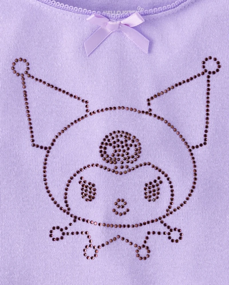Girls Kuromi™ Rhinestone Ribbed Baby Tee