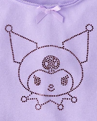Girls Kuromi™ Rhinestone Ribbed Baby Tee