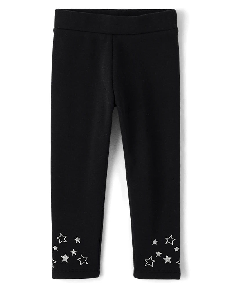 Baby And Toddler Girls Glitter Star Winter Warm Leggings