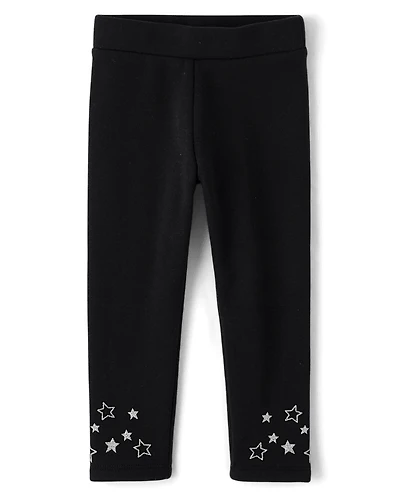 Baby And Toddler Girls Glitter Star Winter Warm Leggings