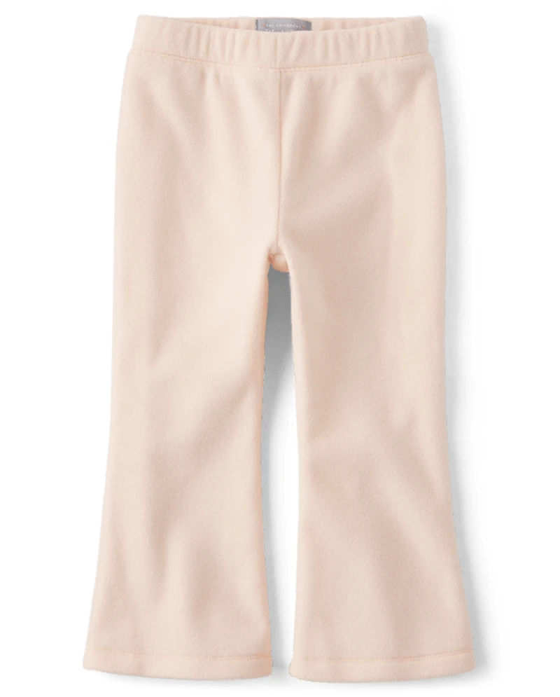 Pantalon de survêtement évasé en micropolaire pour petite fille