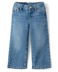 Toddler Girls Foil Wide Leg Jeans