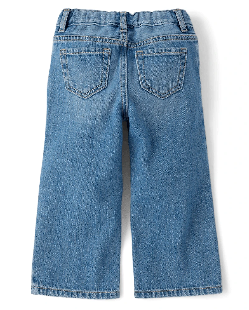 Toddler Girls Foil Wide Leg Jeans