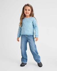 Toddler Girls Foil Wide Leg Jeans