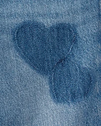 Toddler Girls Heart Patch Baggy Barrel Jeans