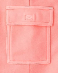 Toddler Garment Dyed Premium Fleece Wide Leg Cargo Lounge Pants