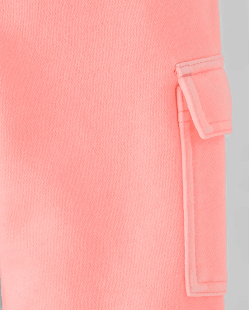 Toddler Garment Dyed Premium Fleece Wide Leg Cargo Lounge Pants