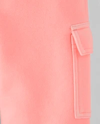 Toddler Garment Dyed Premium Fleece Wide Leg Cargo Lounge Pants