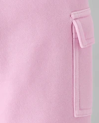 Toddler Garment Dyed Premium Fleece Wide Leg Cargo Lounge Pants