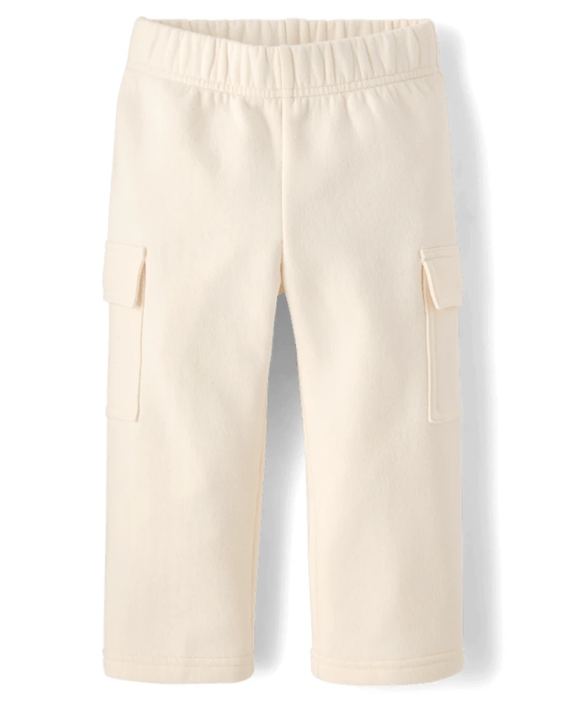 Toddler Garment Dyed Premium Fleece Wide Leg Cargo Lounge Pants