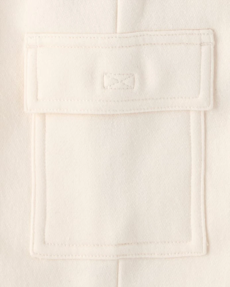 Toddler Garment Dyed Premium Fleece Wide Leg Cargo Lounge Pants