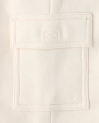 Toddler Garment Dyed Premium Fleece Wide Leg Cargo Lounge Pants