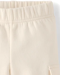 Toddler Garment Dyed Premium Fleece Wide Leg Cargo Lounge Pants