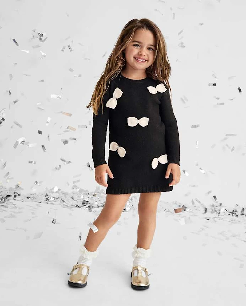Baby And Toddler Girls Bow Sweater Dress
