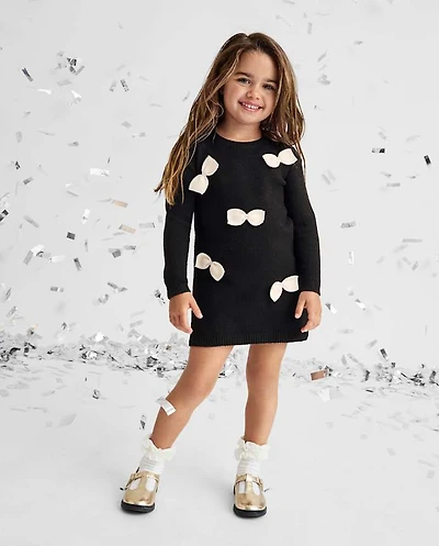 Baby And Toddler Girls Bow Sweater Dress