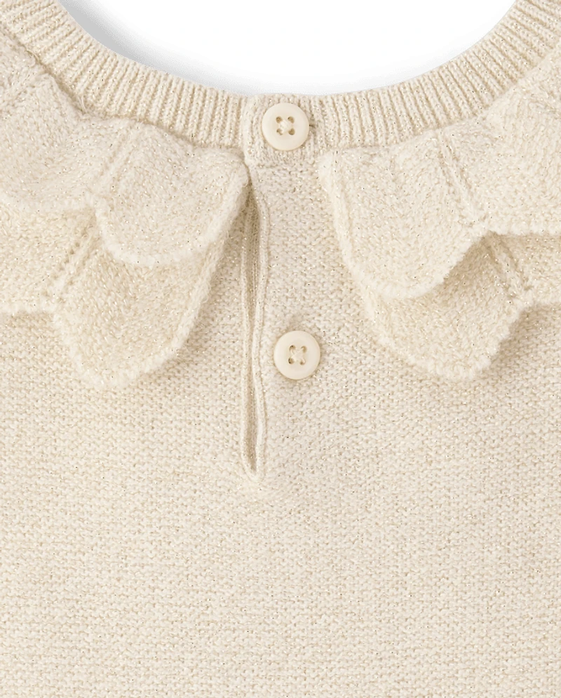 Baby And Toddler Girls Scalloped Sweater Dress