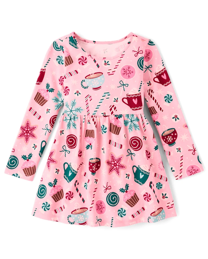 Baby And Toddler Girls Print Babydoll Dress