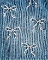 Toddler Girls Rhinestone Bow Denim Skirt