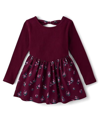 Baby And Toddler Girls Floral Bow Back Dress