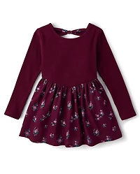 Baby And Toddler Girls Floral Bow Back Dress