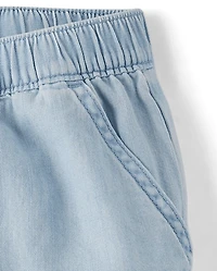 Baby And Toddler Girls Chambray Baggy Pull On Jogger Pants