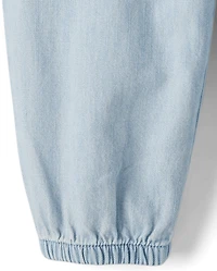 Baby And Toddler Girls Chambray Baggy Pull On Jogger Pants