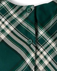 Toddler Girls Matching Family Plaid Satin Fit And Flare Dress