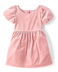 Robe à bulles en velours avec nœud pailleté pour bébé et petite fille