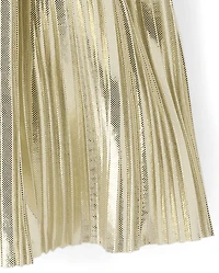 Toddler Girls Metallic Pleated Skirt