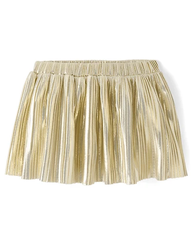 Toddler Girls Metallic Pleated Skirt
