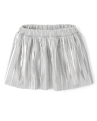 Toddler Girls Metallic Pleated Skirt